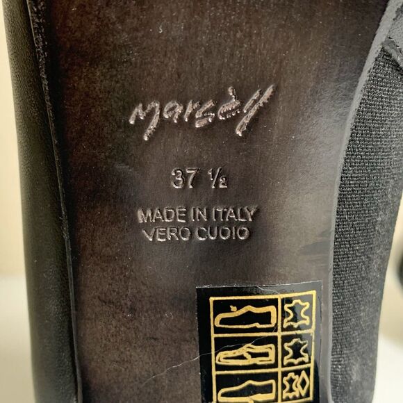 Marséll Low Ankle Booties 37.5 US 7.5 Black Leather Slip-On Chelsea Boot Marsell - Picture 6 of 8